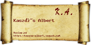 Kaszás Albert névjegykártya