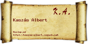 Kaszás Albert névjegykártya