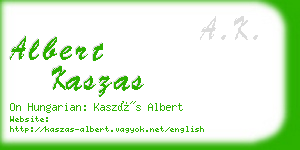 albert kaszas business card